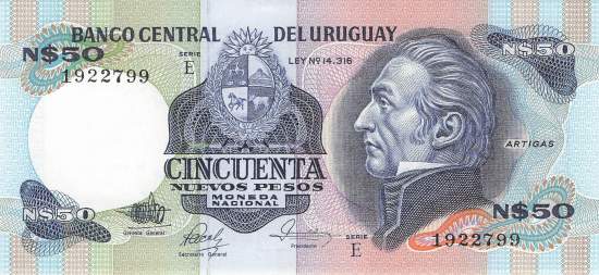 Uruguay 50 Pesos p61d 1989
